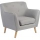 Skandi Grey Fabric Armchair 